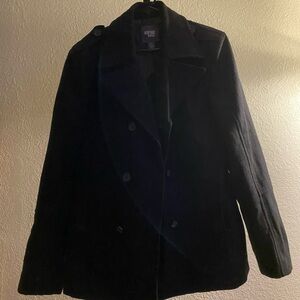 Heritage Black Double-Breasted Pea Coat